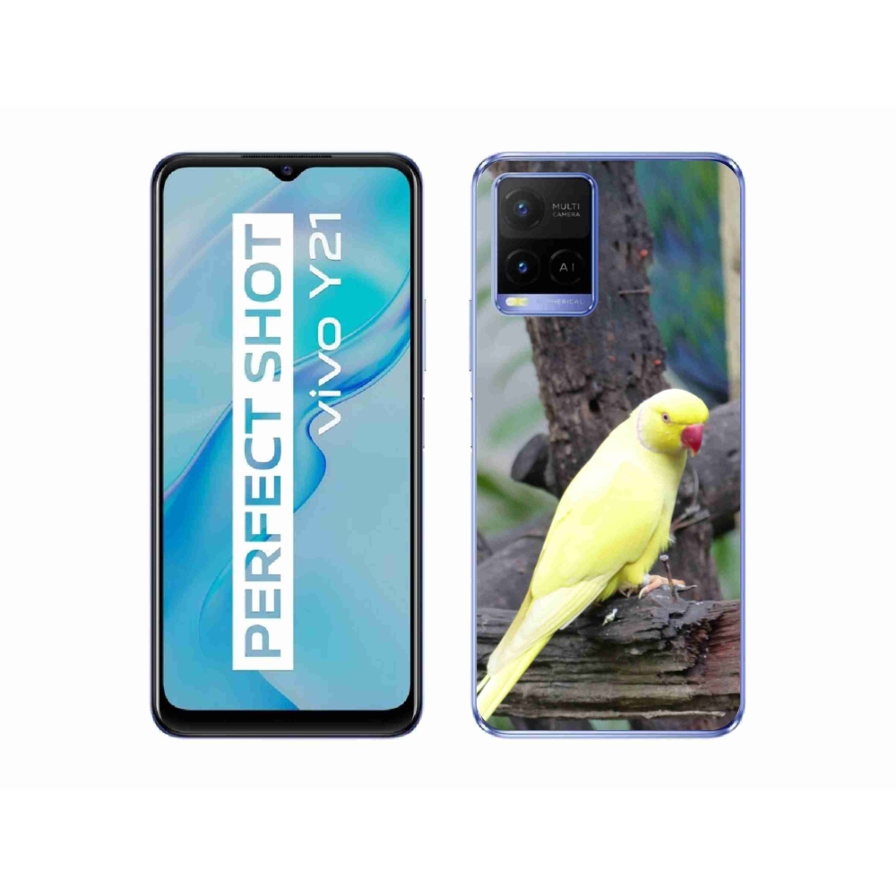 Gélový kryt mmCase na Vivo Y21/Y21s/Y33s - papagáj alexander žltý
