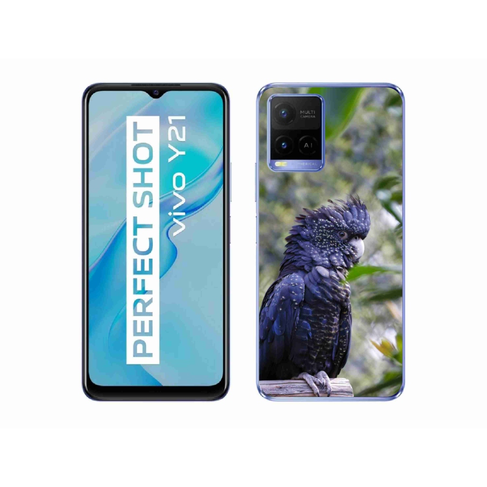 Gélový kryt mmCase na Vivo Y21/Y21s/Y33s - papagáj kakadu čierny