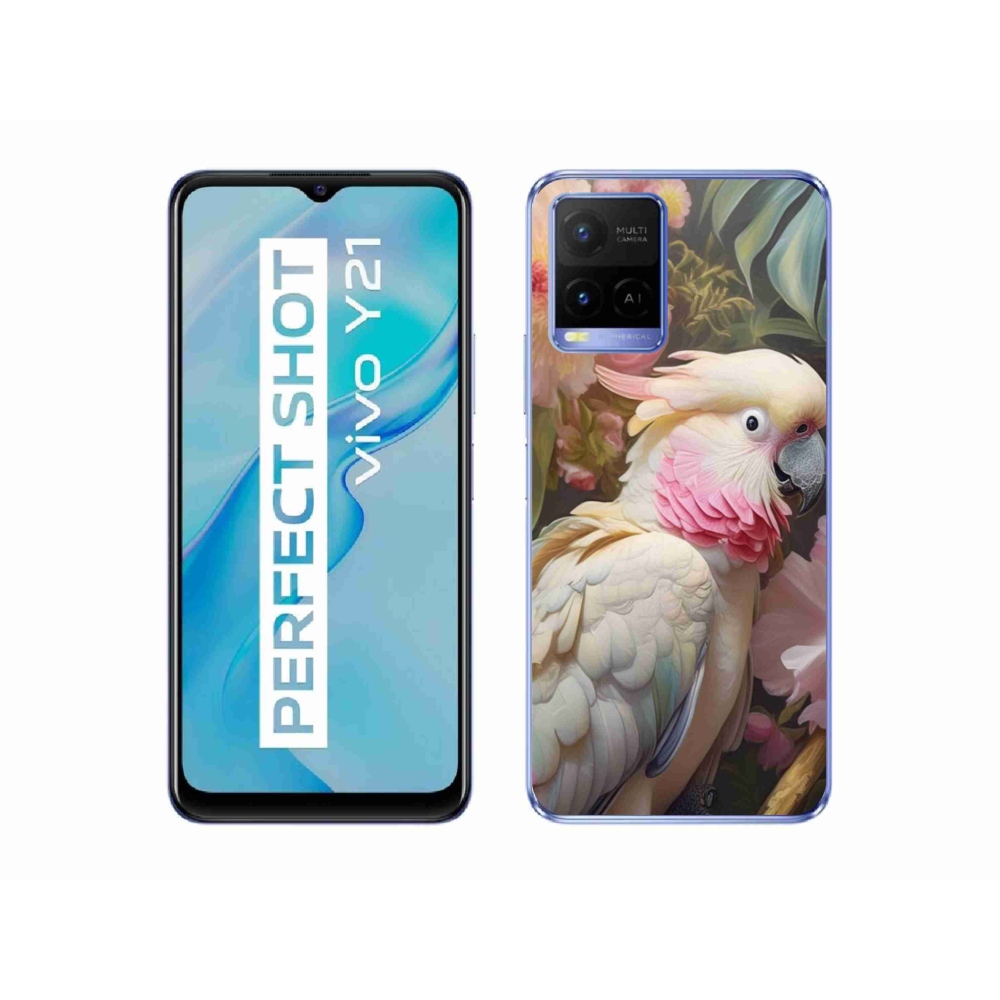 Gélový kryt mmCase na Vivo Y21/Y21s/Y33s - papagáj kakadu ružový 2