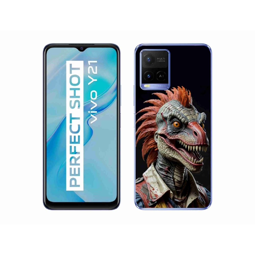 Gélový kryt mmCase na Vivo Y21/Y21s/Y33s - punk dinosaurus