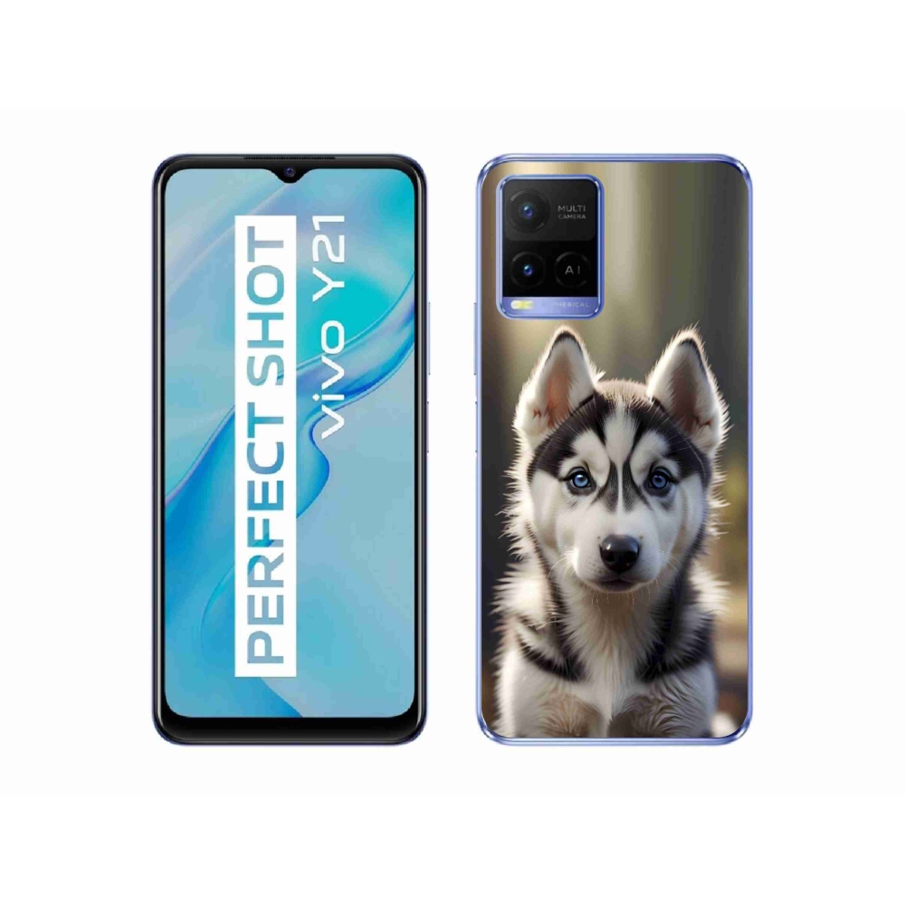 Gélový kryt mmCase na Vivo Y21/Y21s/Y33s - roztomilý sibírsky husky