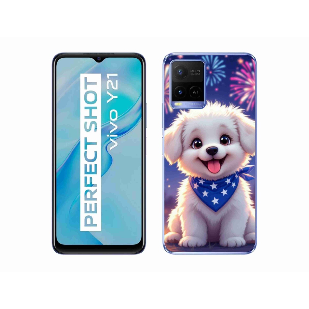 Gélový kryt mmCase na Vivo Y21/Y21s/Y33s - slávnostné šteňa