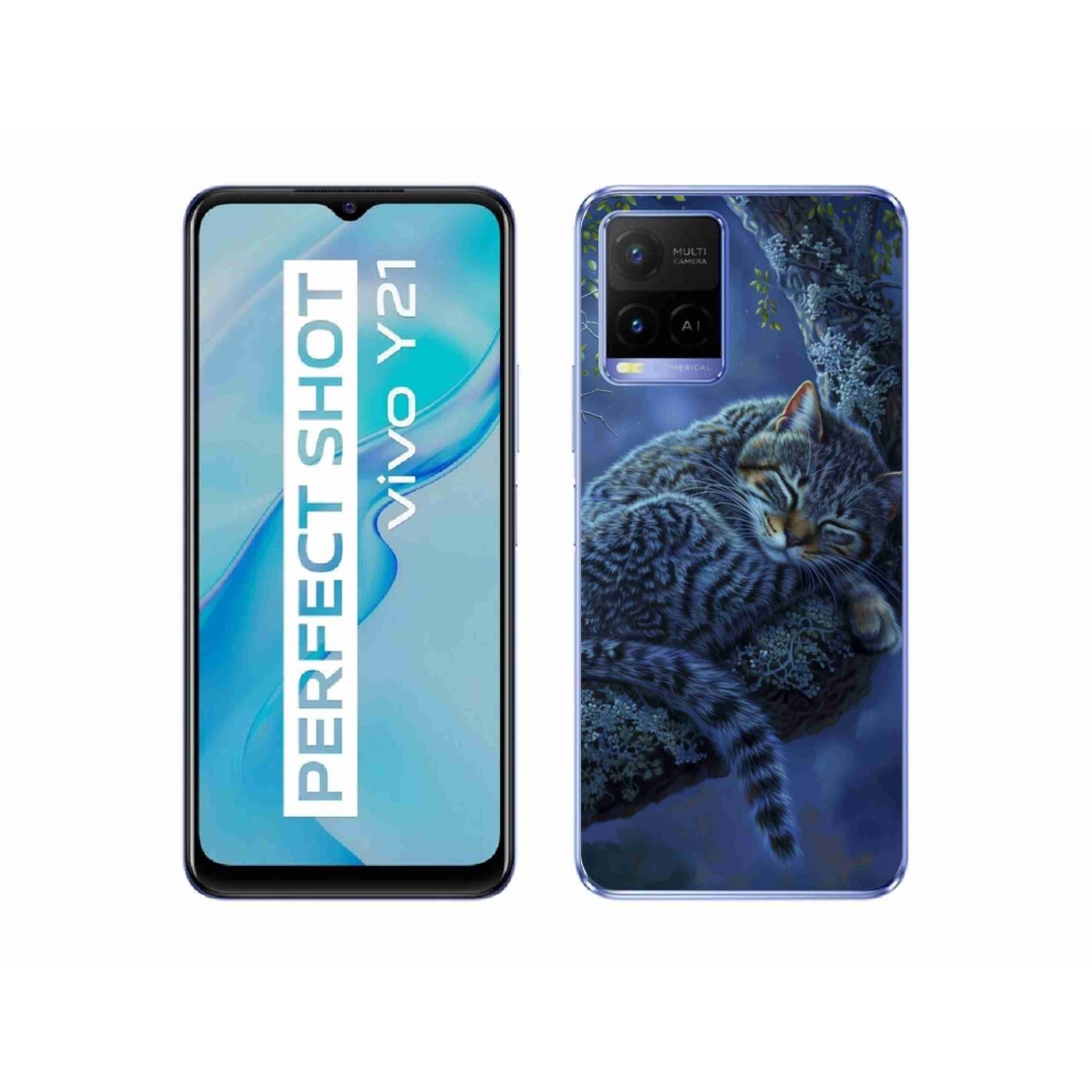 Gélový kryt mmCase na Vivo Y21/Y21s/Y33s - spiaca mačka