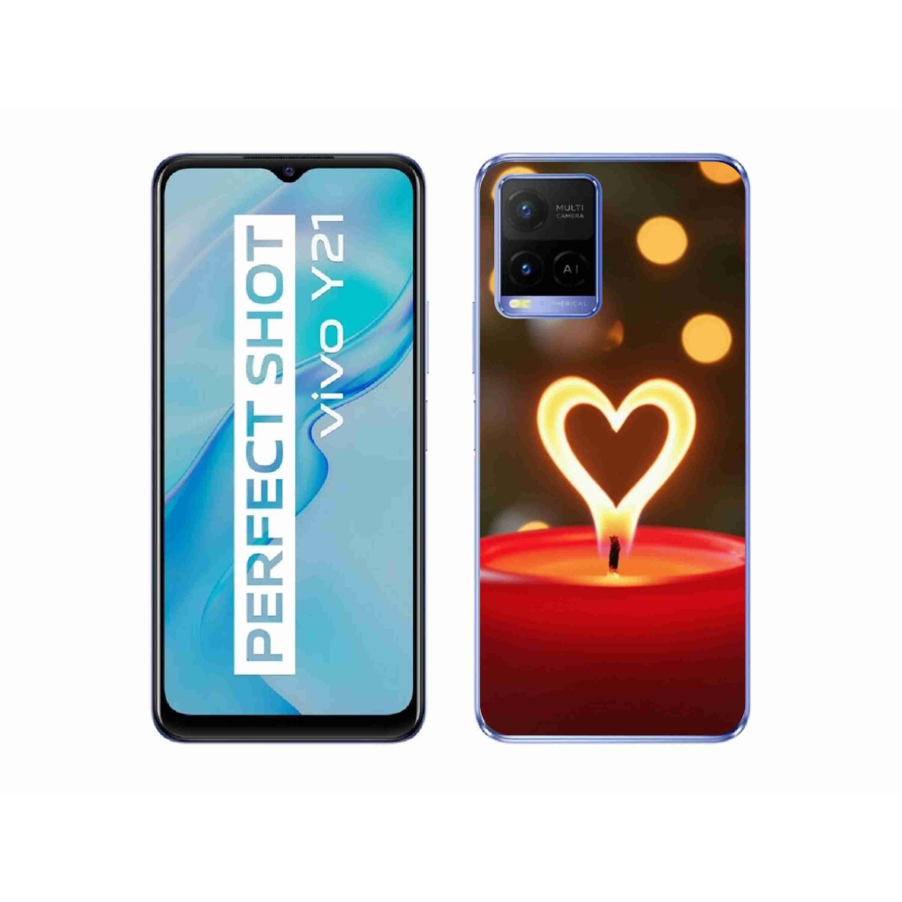 Gélový kryt mmCase na Vivo Y21/Y21s/Y33s - srdce z plameňa
