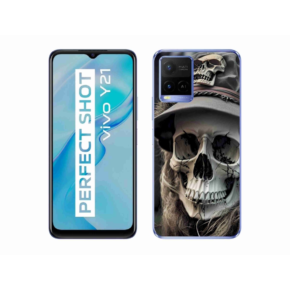 Gélový kryt mmCase na Vivo Y21/Y21s/Y33s - temná lebka