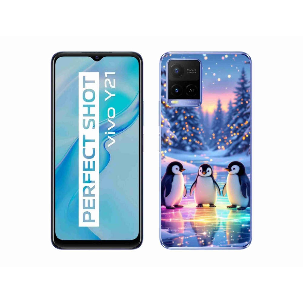 Gélový kryt mmCase na Vivo Y21/Y21s/Y33s - tučniaky