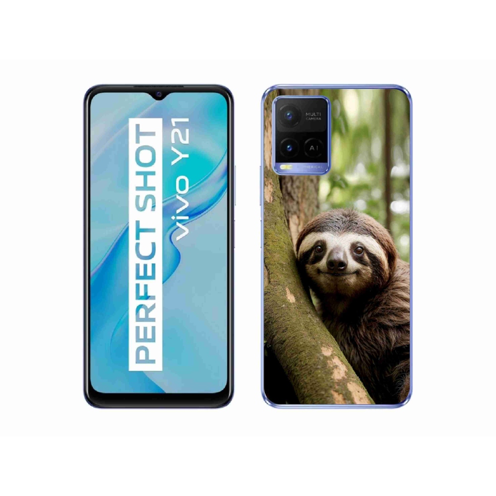 Gélový kryt mmCase na Vivo Y21/Y21s/Y33s - usmievavý leňochod