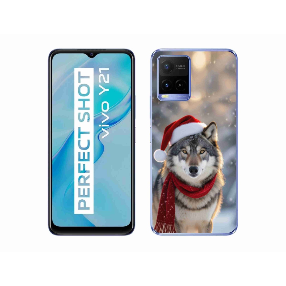 Gélový kryt mmCase na Vivo Y21/Y21s/Y33s - vianočný vlk