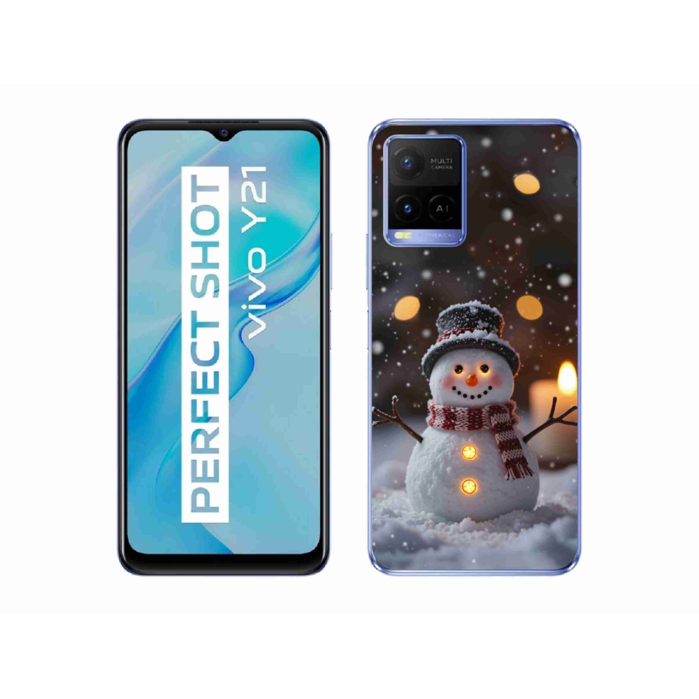 Gélový kryt mmCase na Vivo Y21/Y21s/Y33s - veselý snehuliak