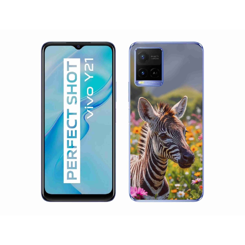 Gélový kryt mmCase na Vivo Y21/Y21s/Y33s - zebra na lúke