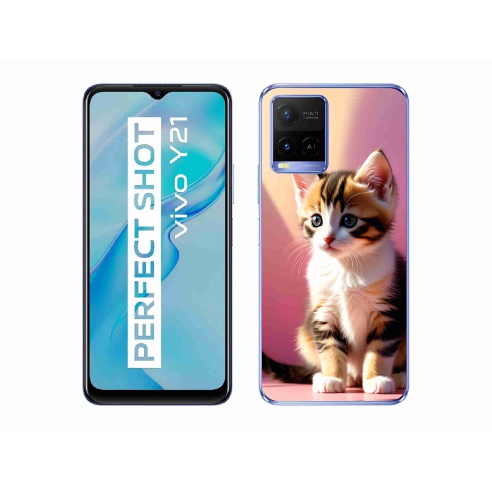 Gélový kryt mmCase na Vivo Y21/Y21s/Y33s - zvedavé mačiatko 2