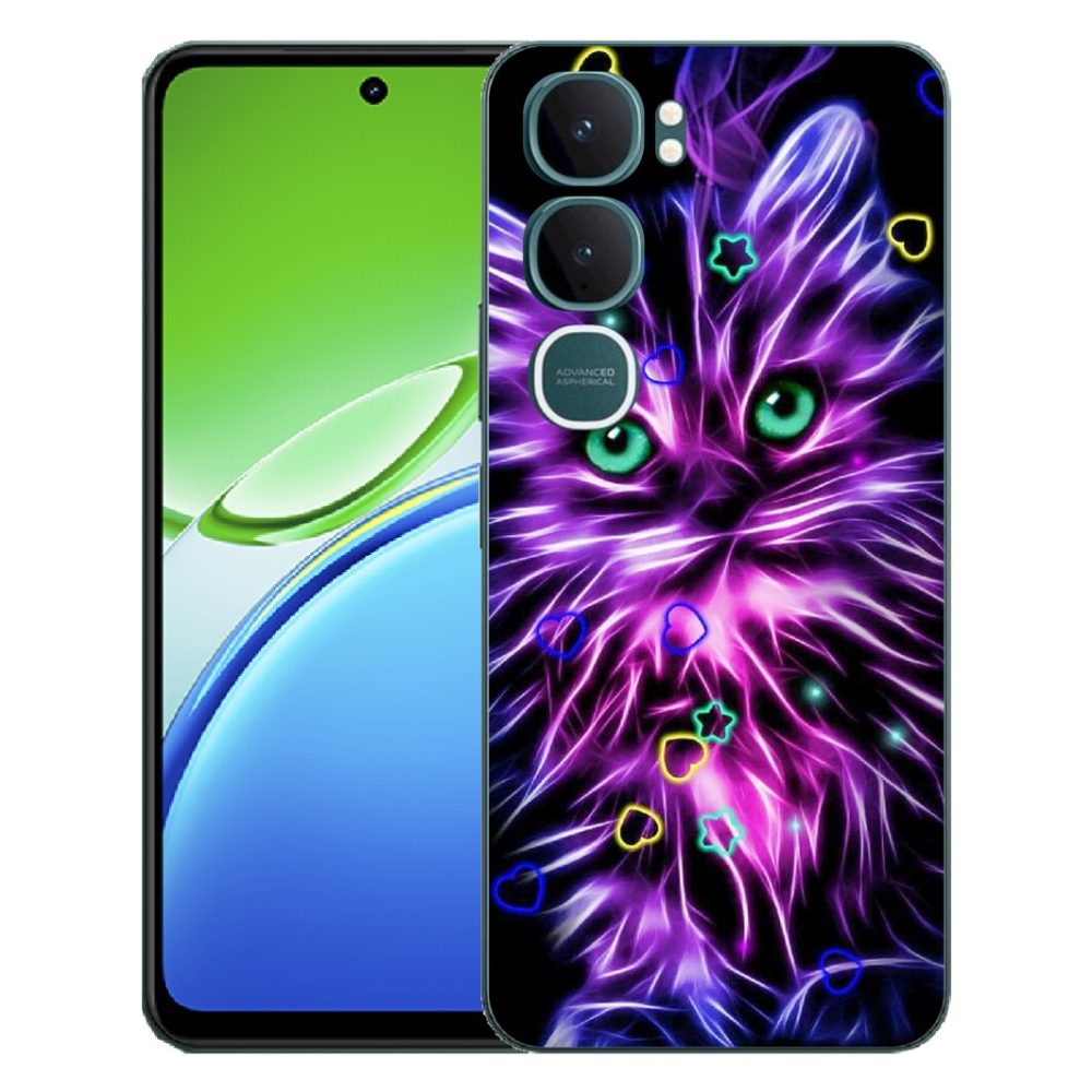 Gélový kryt mmCase na Vivo Y21d - abstraktná mačka