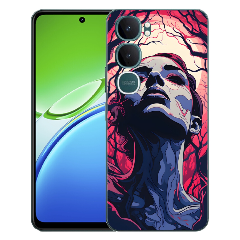 Gélový kryt mmCase na Vivo Y21d - abstraktná tvár