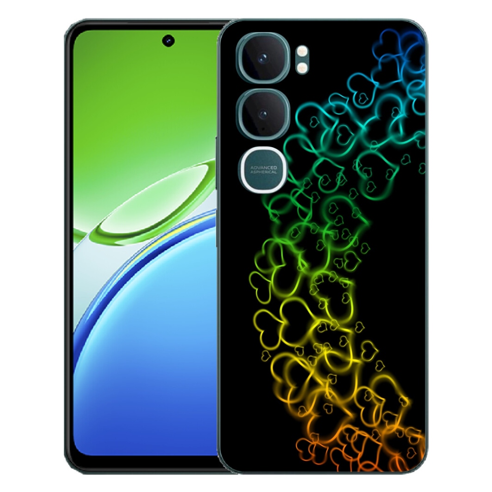 Gélový kryt mmCase na Vivo Y21d - farebné srdiečka