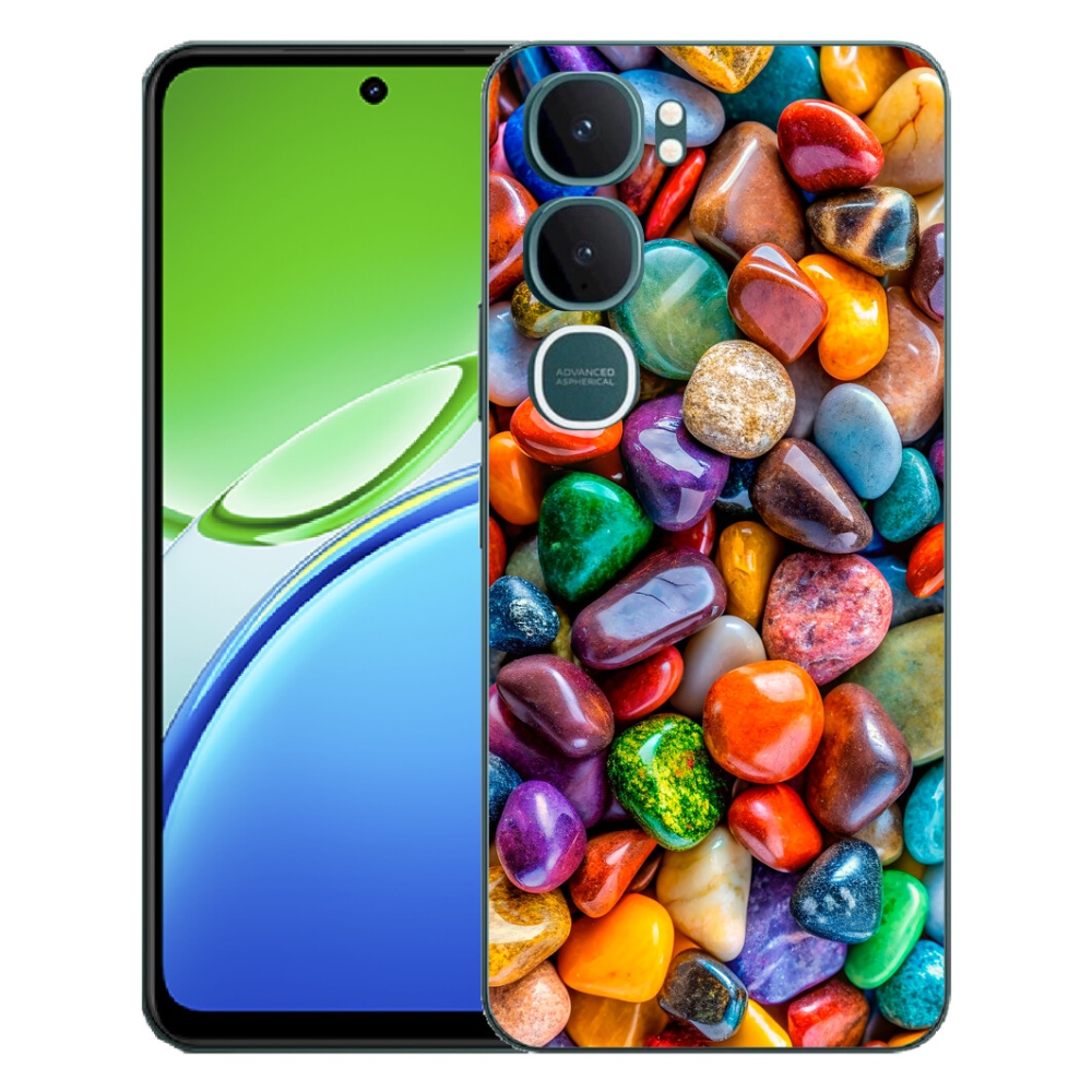 Gélový kryt mmCase na Vivo Y21d - farebné kamienky