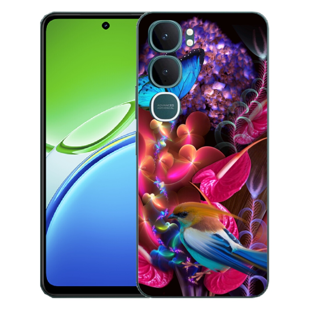 Gélový kryt mmCase na Vivo Y21d - farebné kvety