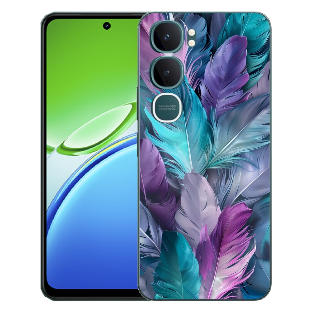 Gélový kryt mmCase na Vivo Y21d - farebné perie 2