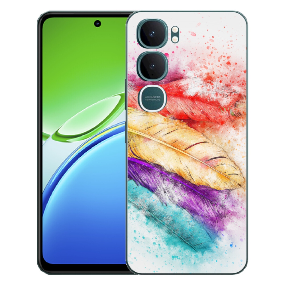 Gélový kryt mmCase na Vivo Y21d - farebné perie