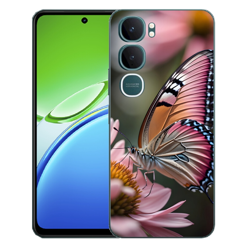 Gélový kryt mmCase na Vivo Y21d - farebný motýľ
