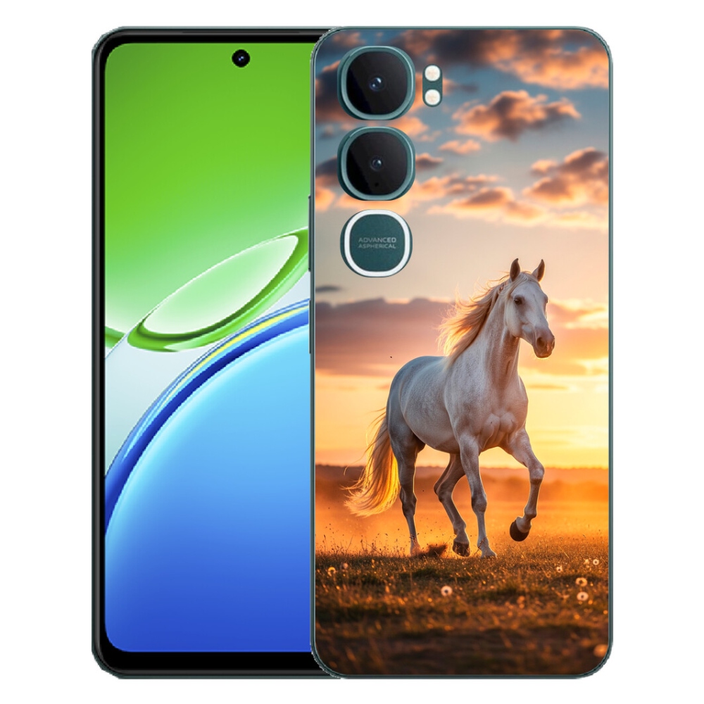 Gélový kryt mmCase na Vivo Y21d - bežiaci biely kôň 2