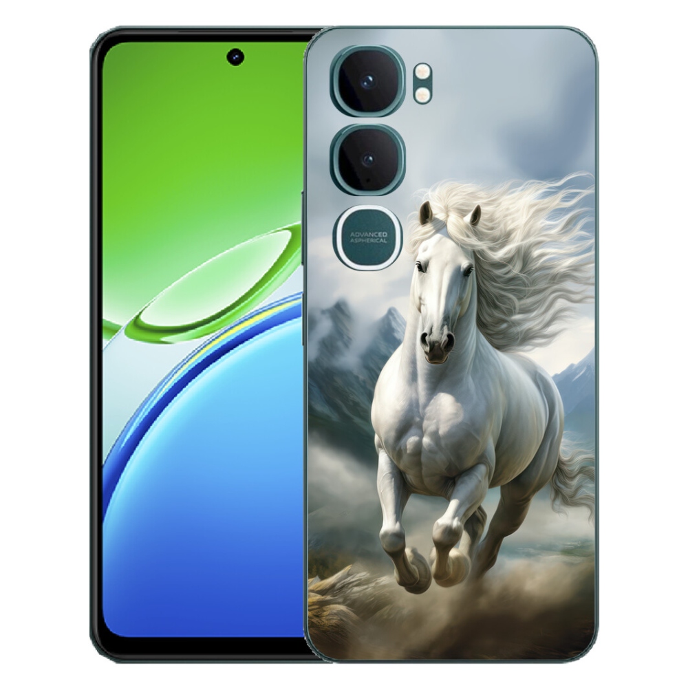 Gélový kryt mmCase na Vivo Y21d - bežiaci biely kôň 3