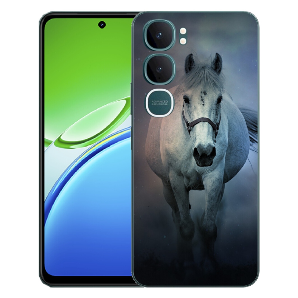 Gélový kryt mmCase na Vivo Y21d - bežiaci biely kôň