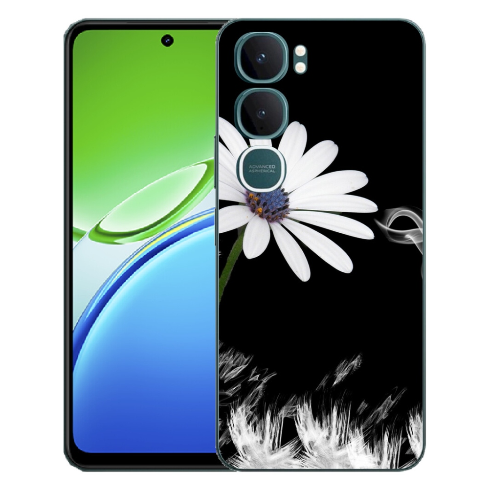 Gélový kryt mmCase na Vivo Y21d - biela kvetina