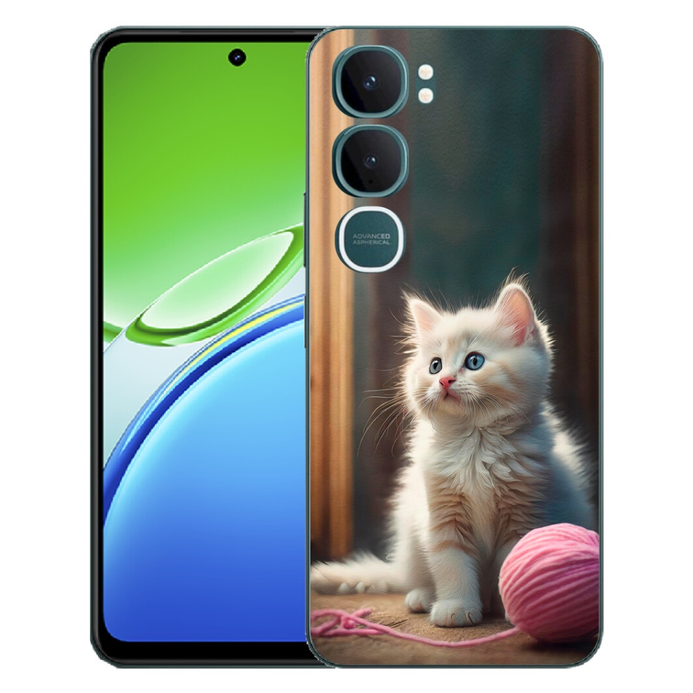 Gélový kryt mmCase na Vivo Y21d - biele mačiatko 2