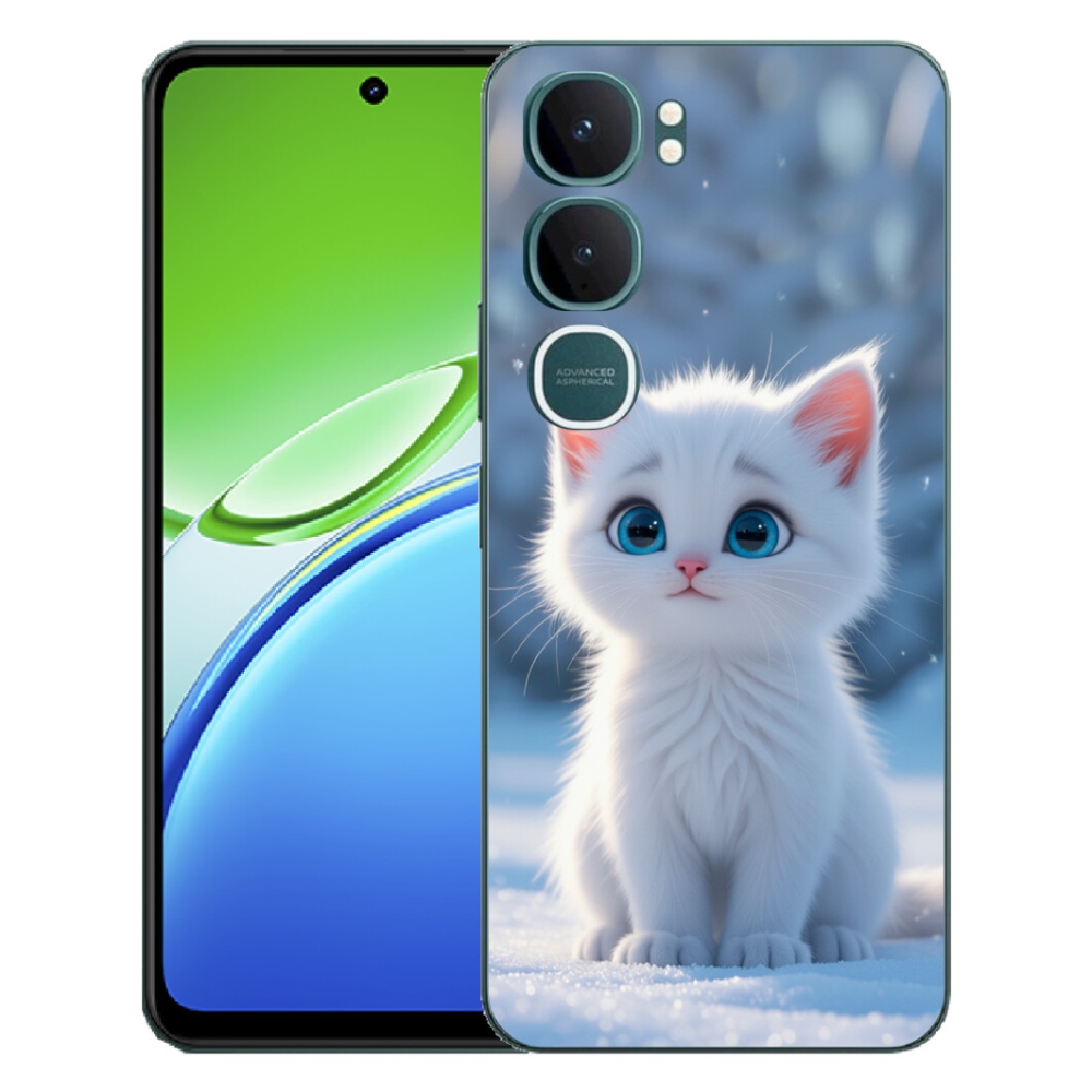 Gélový kryt mmCase na Vivo Y21d - biele mačiatko 3