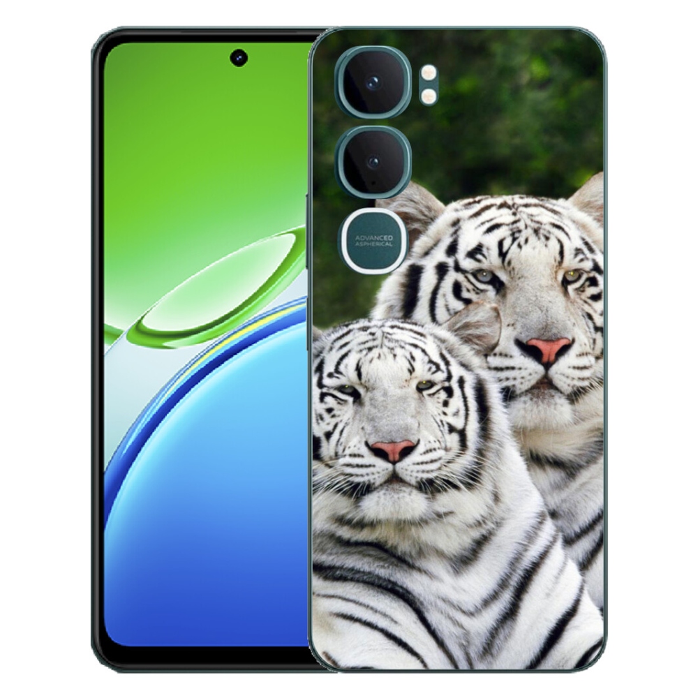 Gélový kryt mmCase na Vivo Y21d - bieli tigre