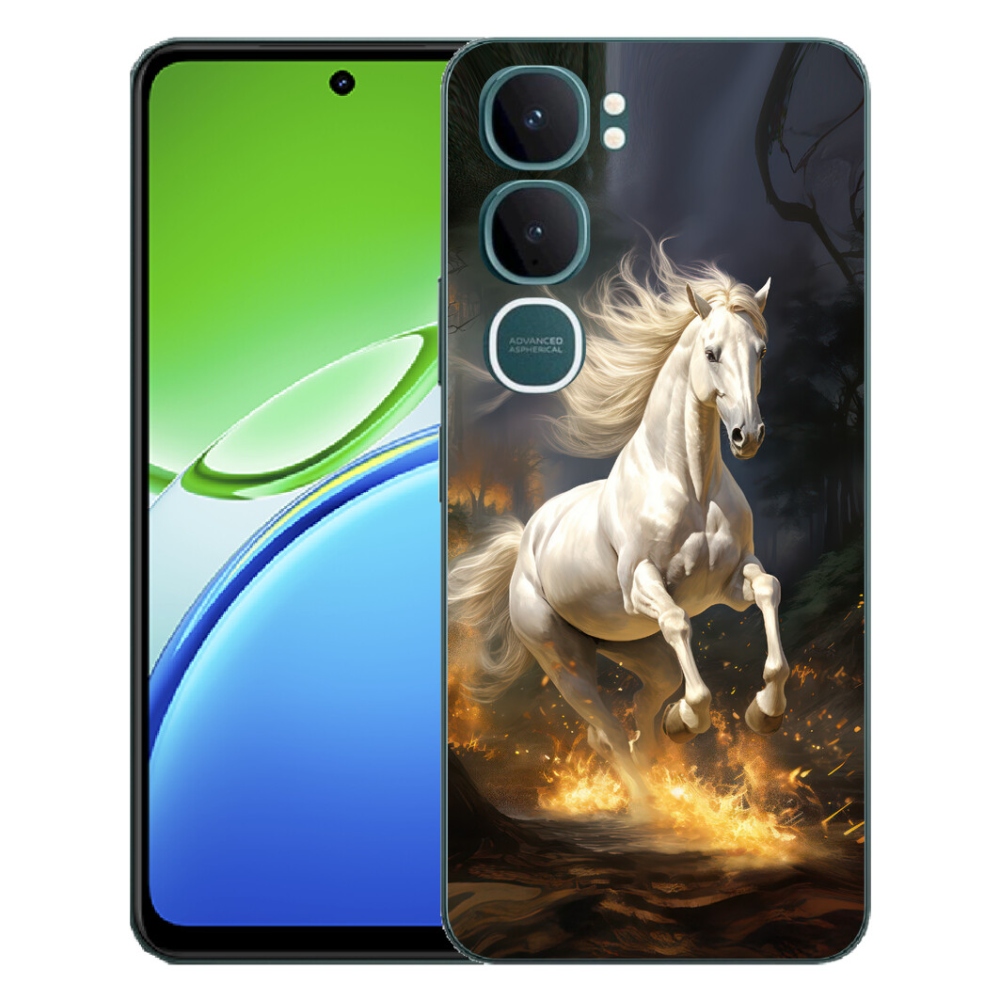 Gélový kryt mmCase na Vivo Y21d - biely kôň 2