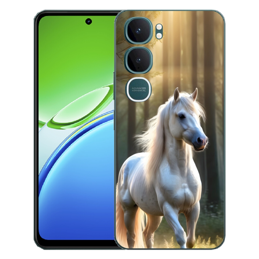 Gélový kryt mmCase na Vivo Y21d - biely kôň 3