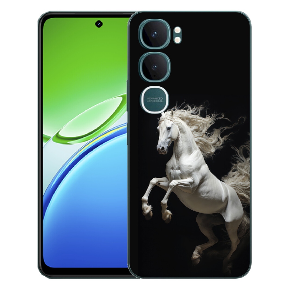 Gélový kryt mmCase na Vivo Y21d - biely kôň 4