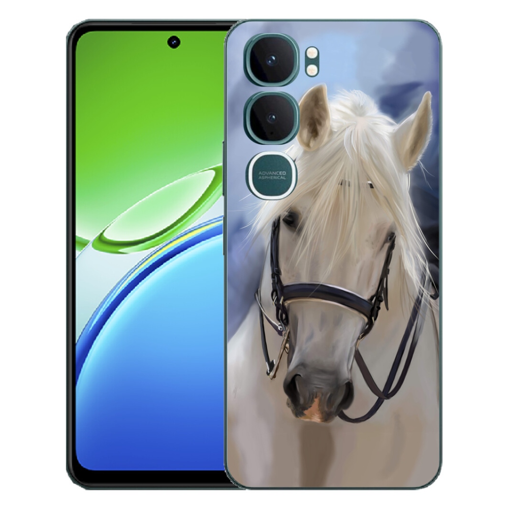 Gélový kryt mmCase na Vivo Y21d - biely kôň