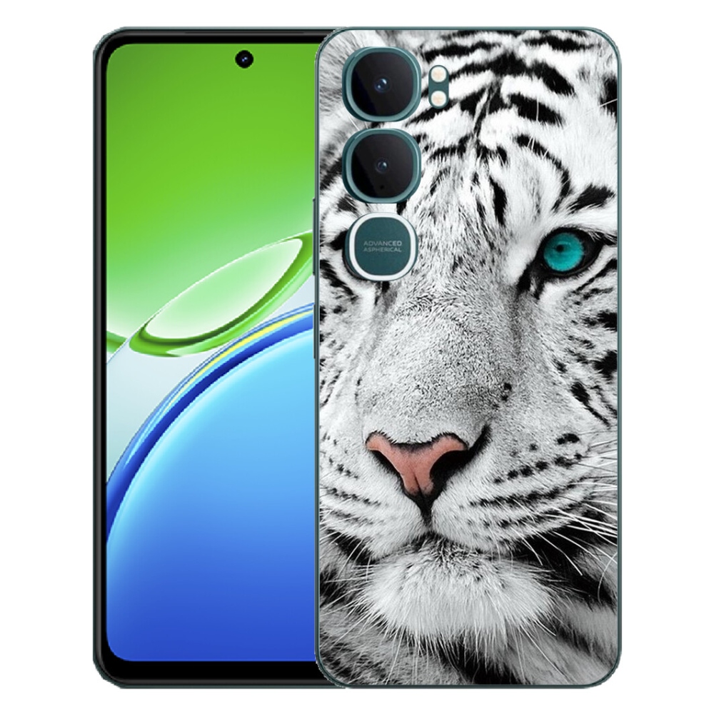 Gélový kryt mmCase na Vivo Y21d - biely tiger