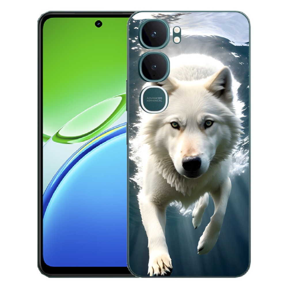 Gélový kryt mmCase na Vivo Y21d - biely vlk