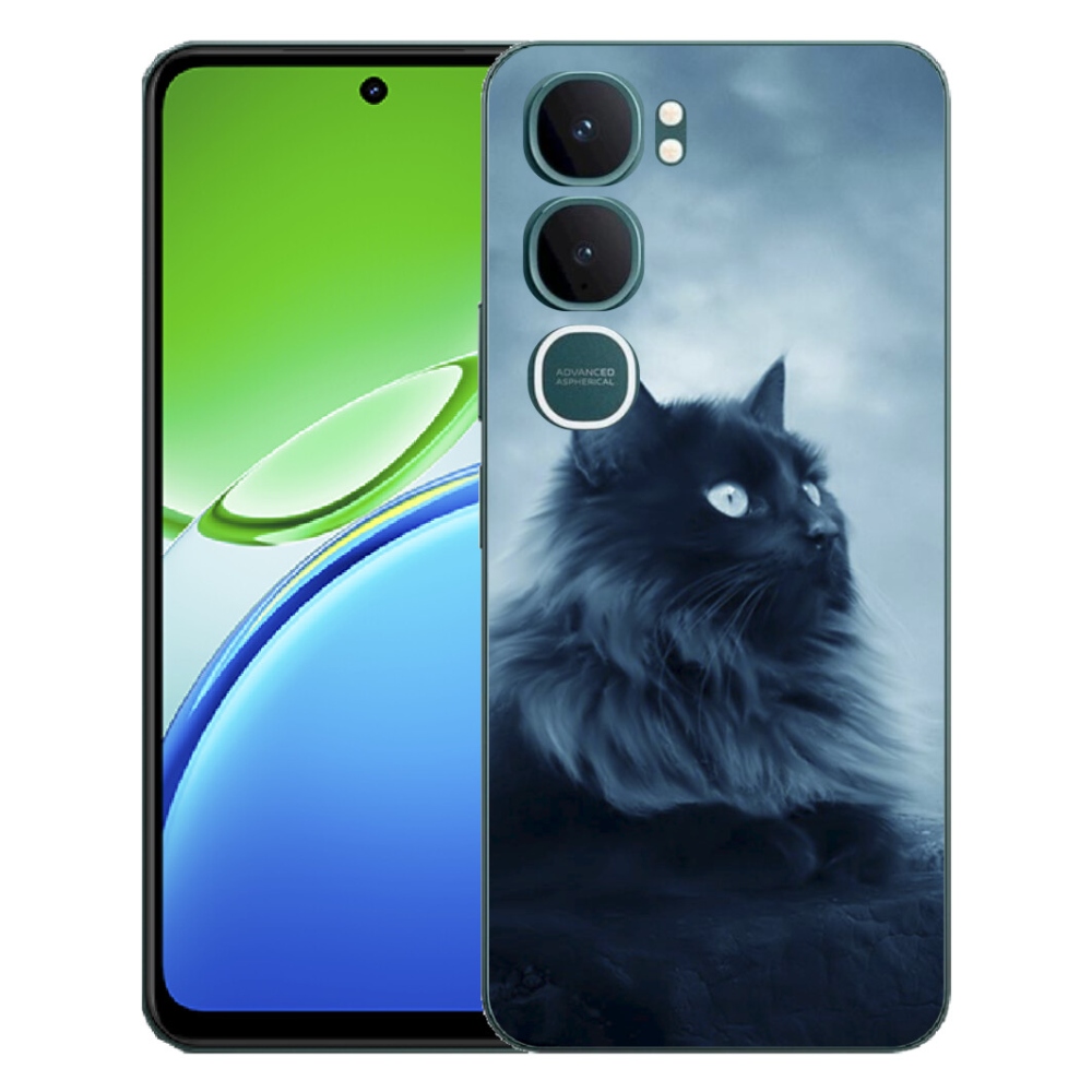 Gélový kryt mmCase na Vivo Y21d - čierna mačka 1