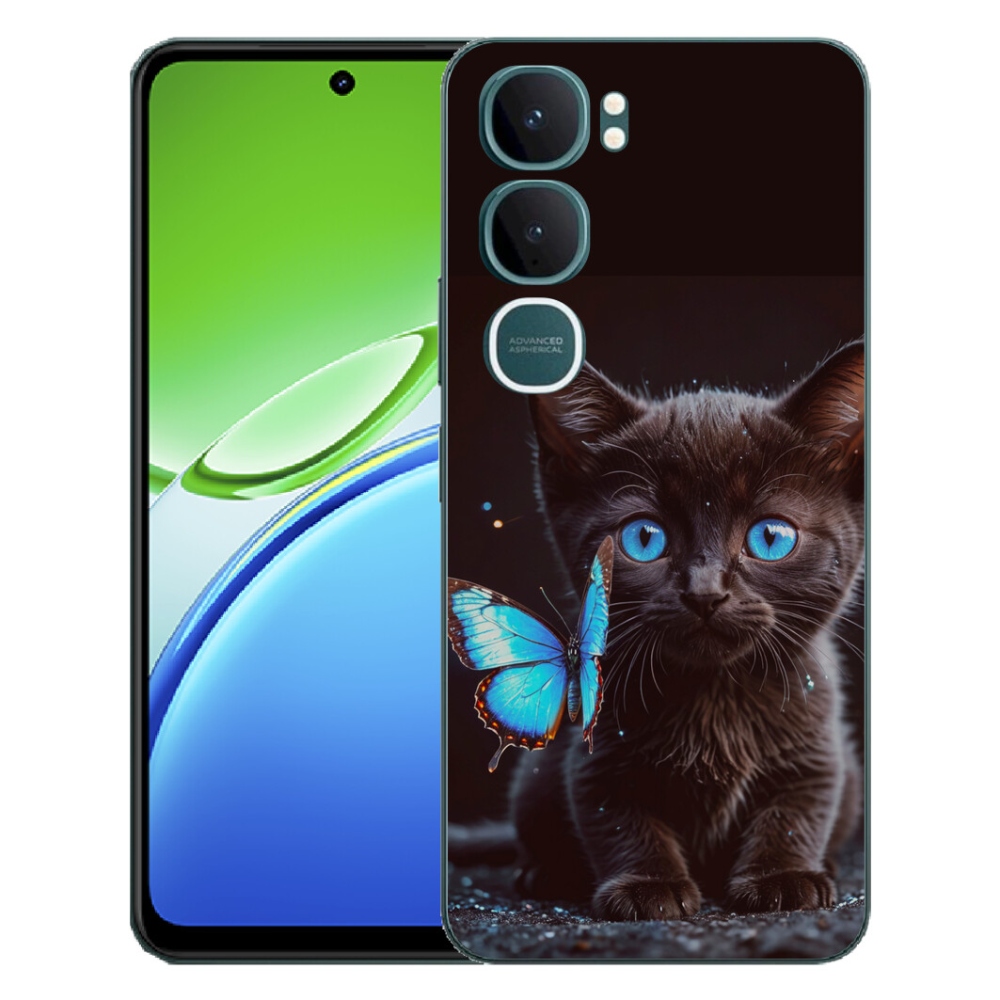 Gélový kryt mmCase na Vivo Y21d - čierne mačiatko 3