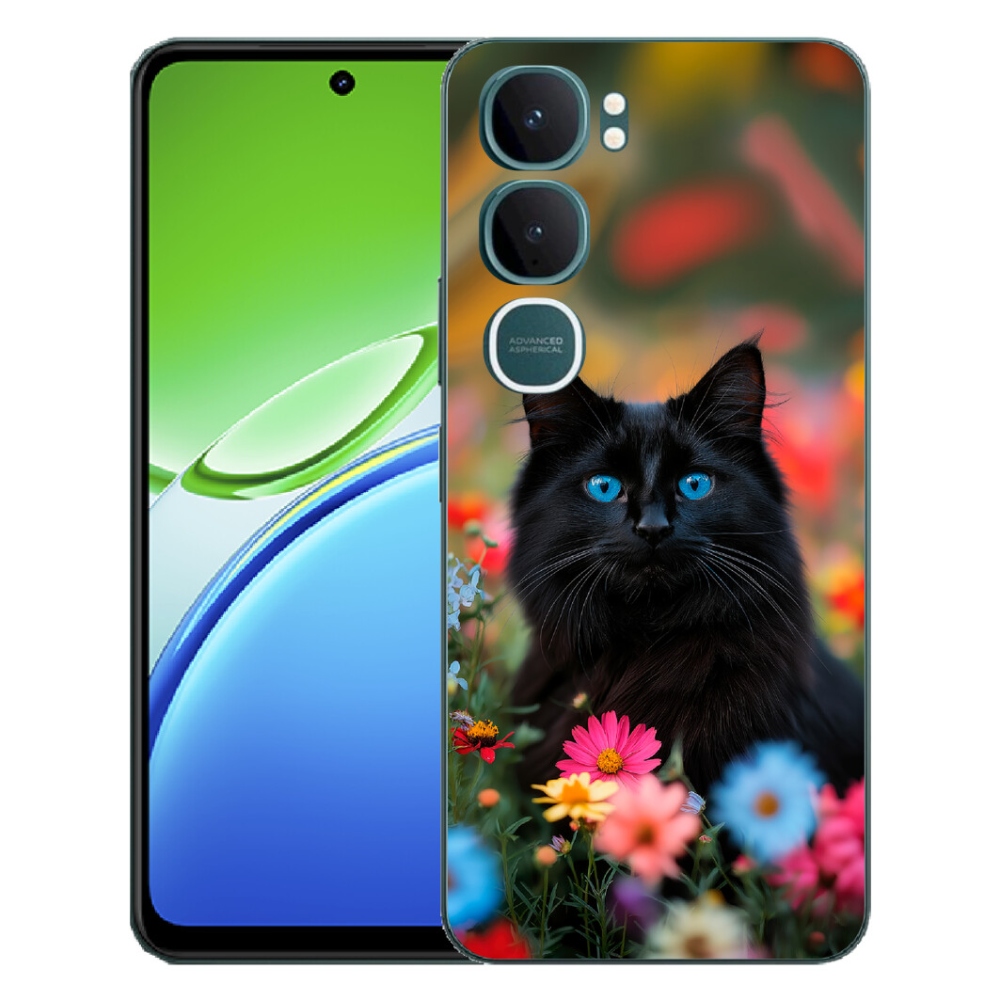 Gélový kryt mmCase na Vivo Y21d - čierne mačiatko 4