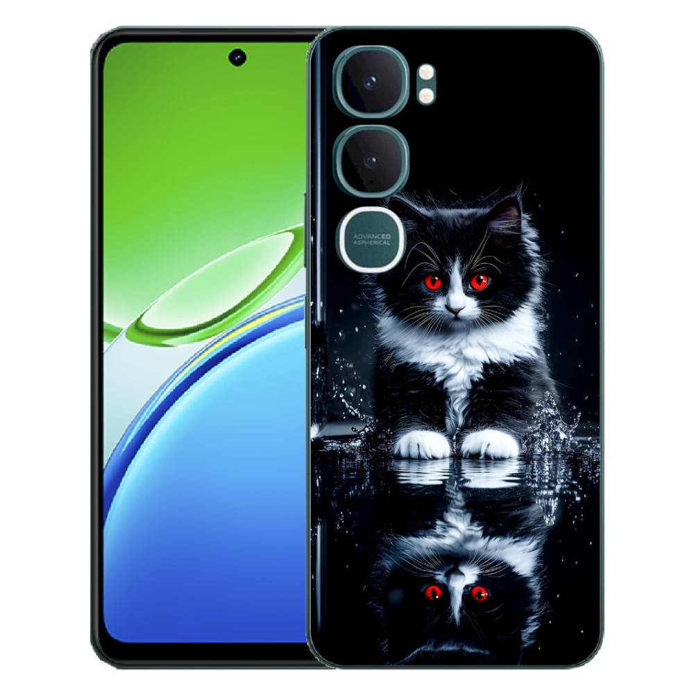 Gélový kryt mmCase na Vivo Y21d - čiernobiele mačiatko