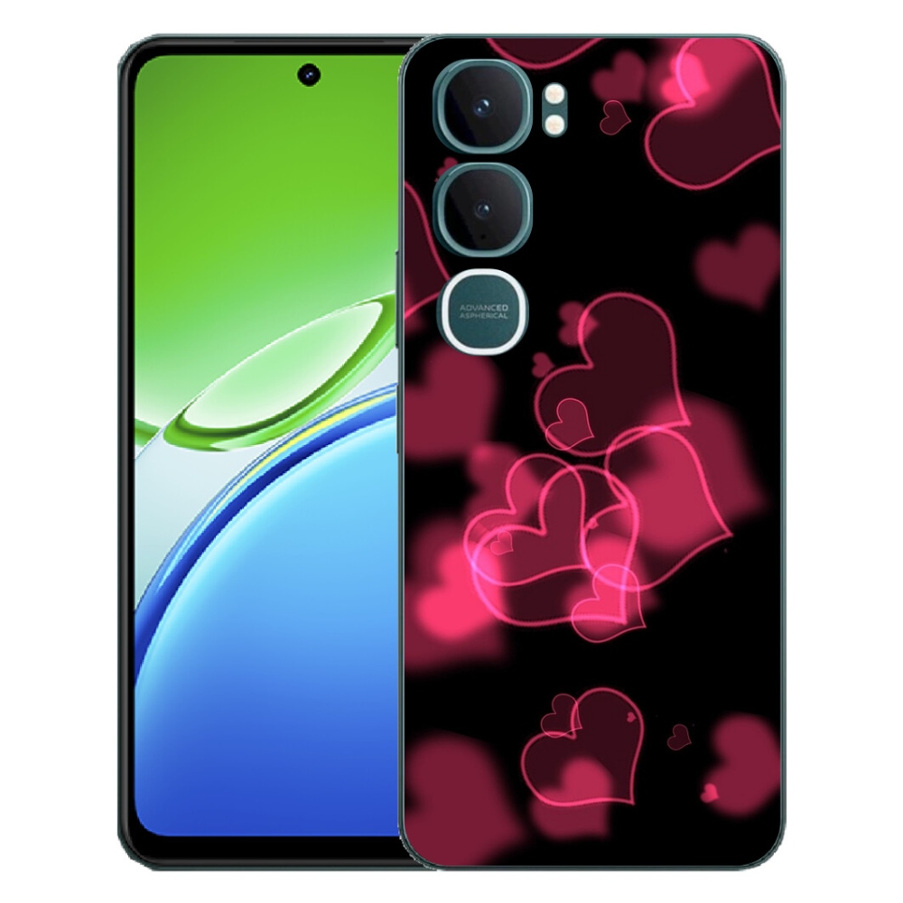 Gélový kryt mmCase na Vivo Y21d - červená srdiečka