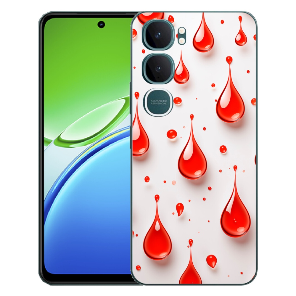 Gélový kryt mmCase na Vivo Y21d - červené kvapky