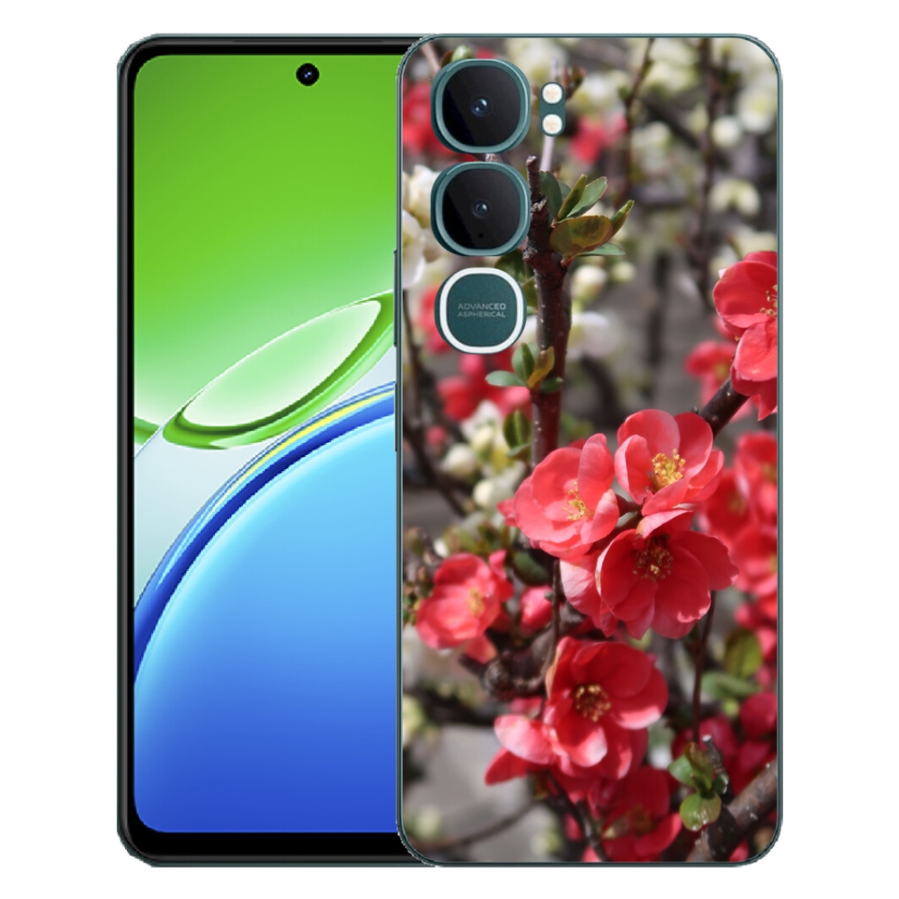 Gélový kryt mmCase na Vivo Y21d - červené kvety