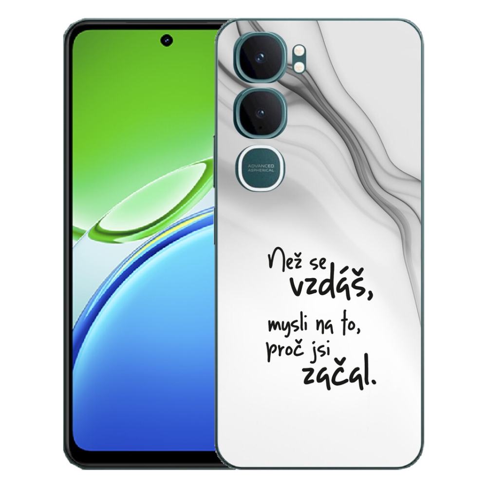 Gélový kryt mmCase na Vivo Y21d - citát 2 biele pozadie