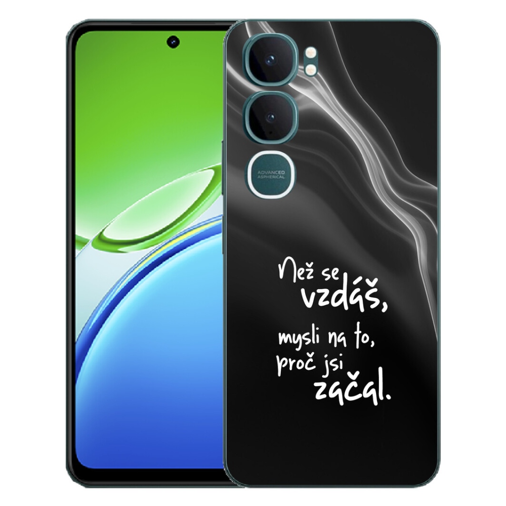 Gélový kryt mmCase na Vivo Y21d - citát 2 čierne pozadie