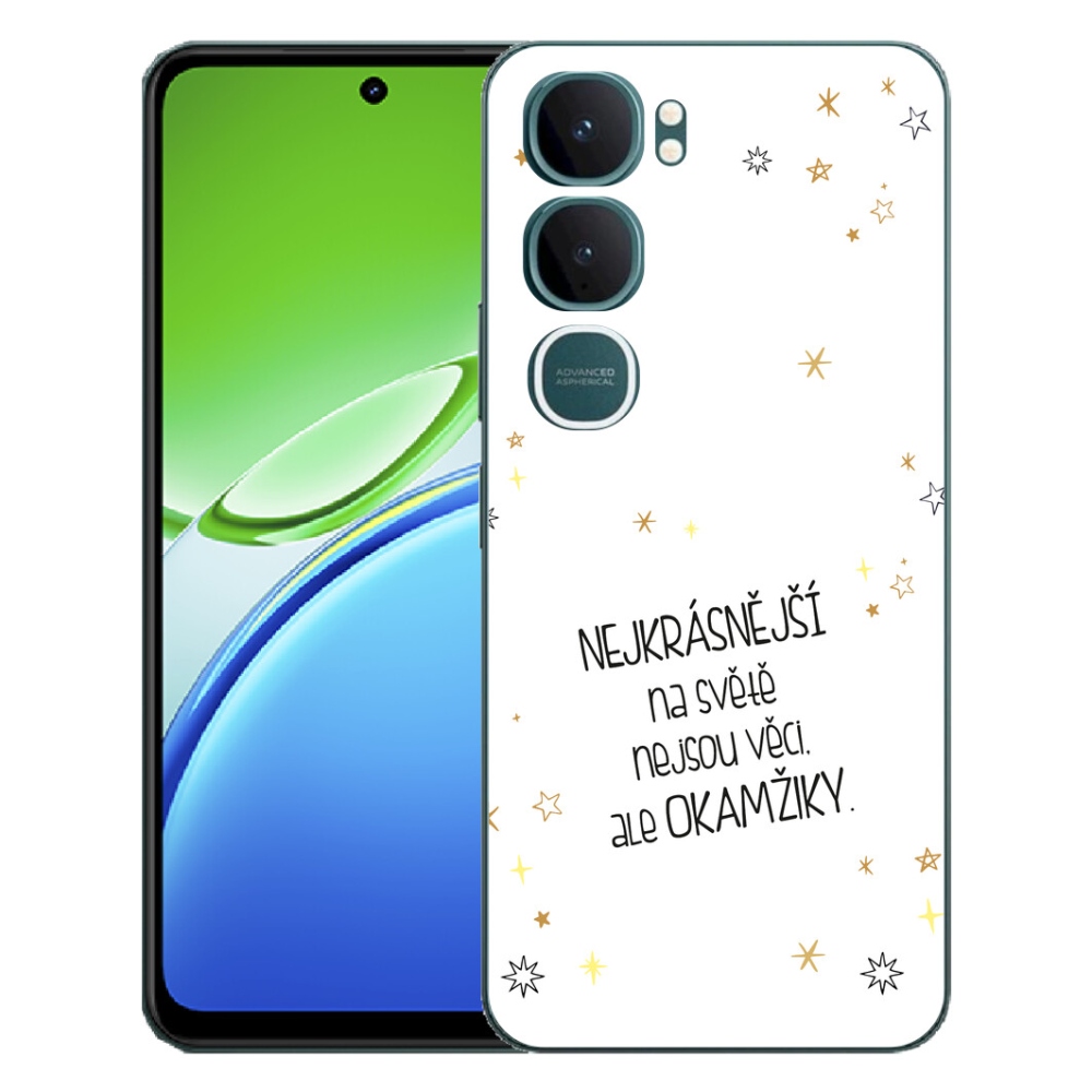 Gélový kryt mmCase na Vivo Y21d - citát 4 biele pozadie