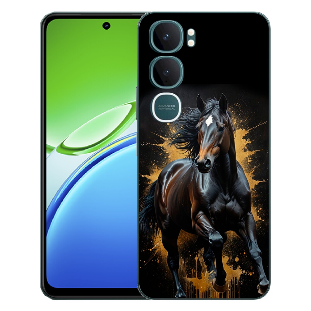 Gélový kryt mmCase na Vivo Y21d - elegantný čierny žrebec