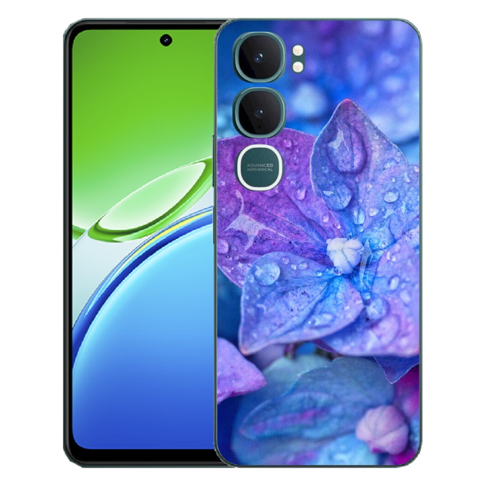 Gélový kryt mmCase na Vivo Y21d - fialový kvet