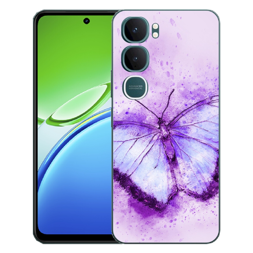 Gélový kryt mmCase na Vivo Y21d - fialový motýľ