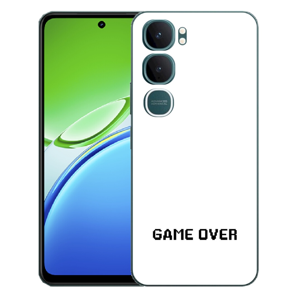 Gélový kryt mmCase na Vivo Y21d - game over biele pozadie